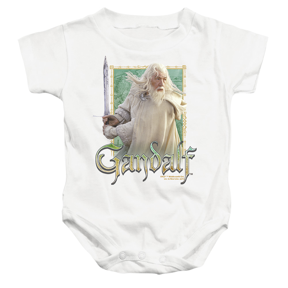 LOR3053-SS-4 Lord of The Rings Gandalf Infant Snapsuit, White - Extra Large - 24 Month