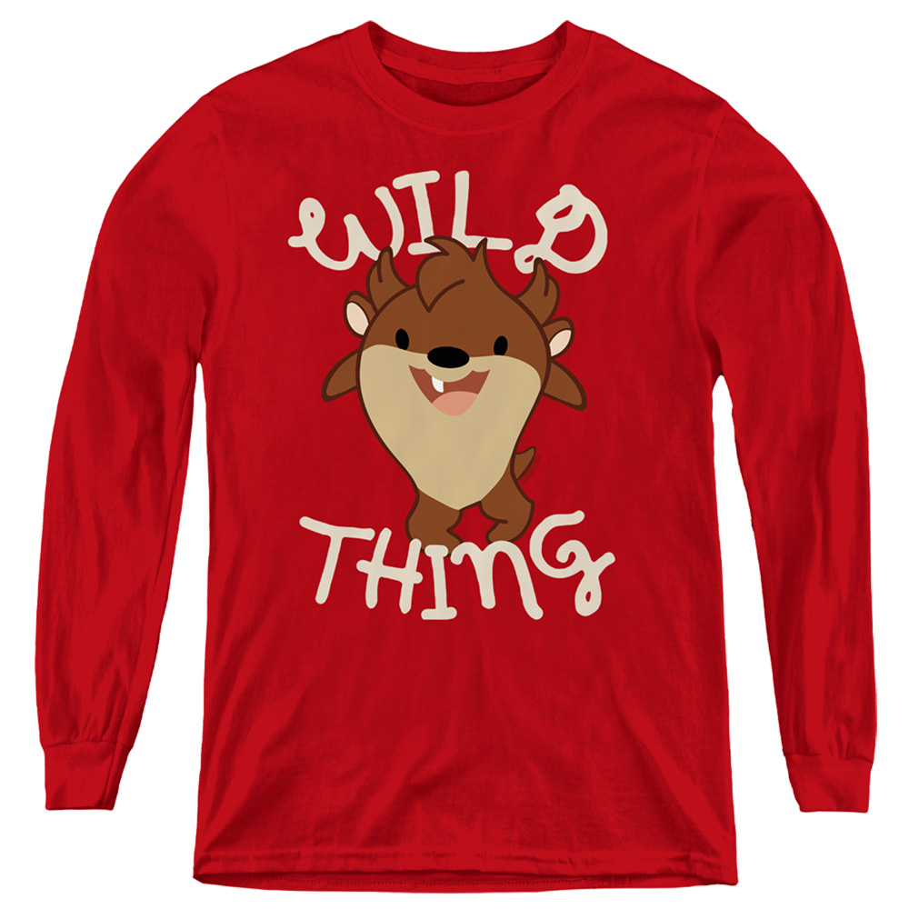 LT254-YL-4 Looney Tunes Wild Thing Kid Long Sleeve Youth T-Shirt, Red - Extra Large