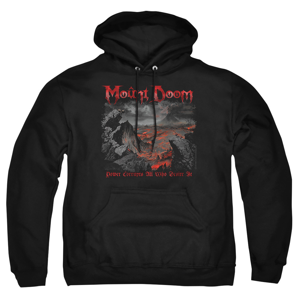 LOR1064-AFTH-4 Lord of The Rings Power Corrupts Adult Pullover Hoodie, Black - Extra Large