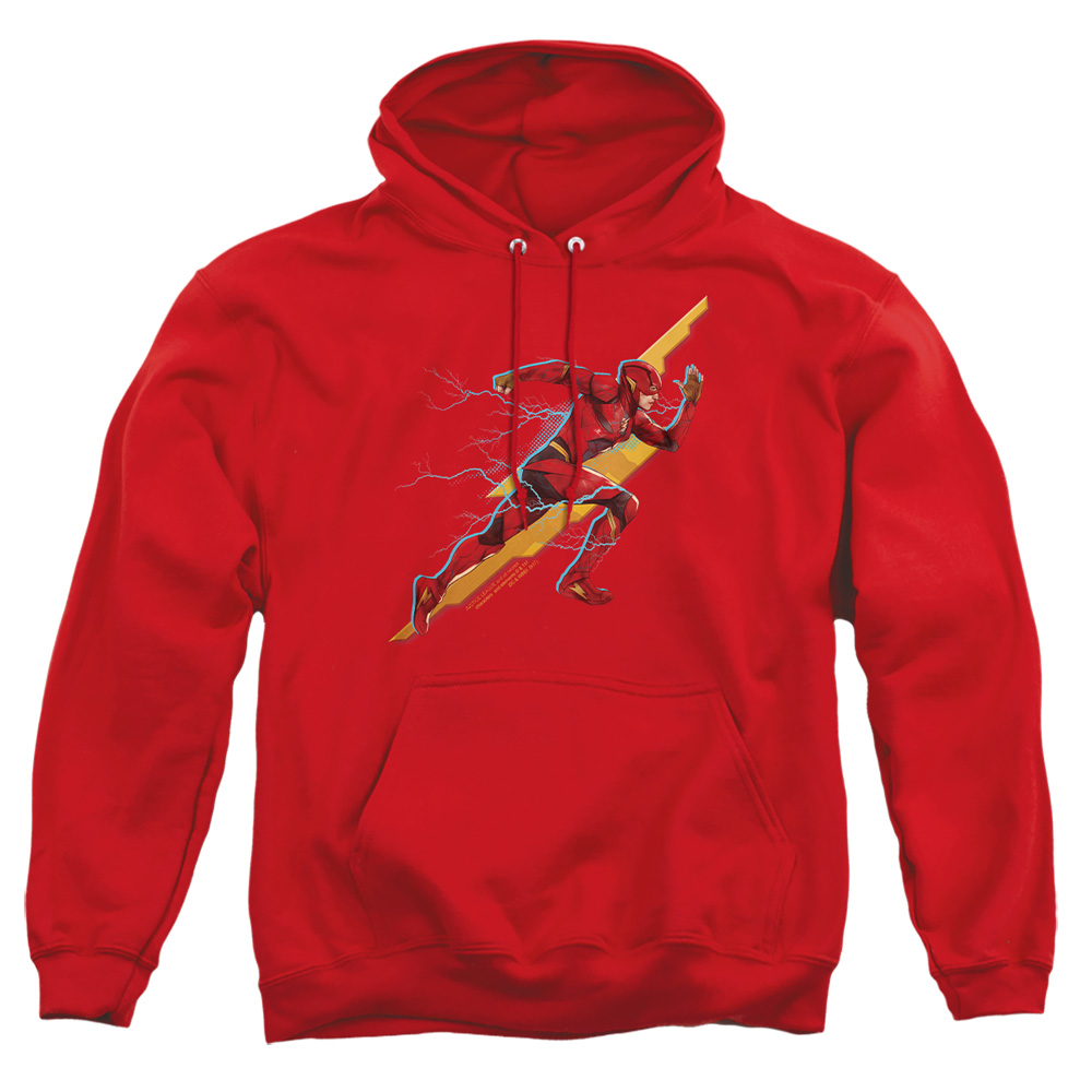 JLM155-AFTH-1 Justice League Movie Flash Forward Adult Pullover Hoodie, Red - Small