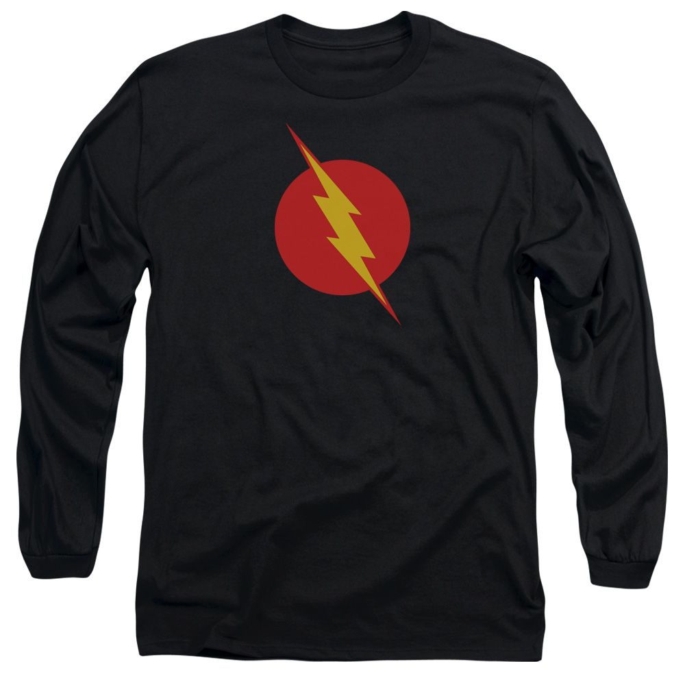 JLA476B-AL-2 JLA Reverse Flash Adult Long Sleeve T-Shirt, Black - Medium