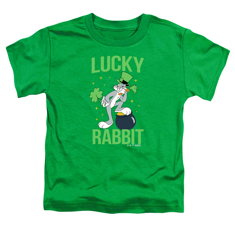 LT10056SPD-TT-2 Looney Tunes Bugs Bunny St. Patricks Lucky Rabbit Toddler Short Sleeve T-Shirt, Black - Medium 3T
