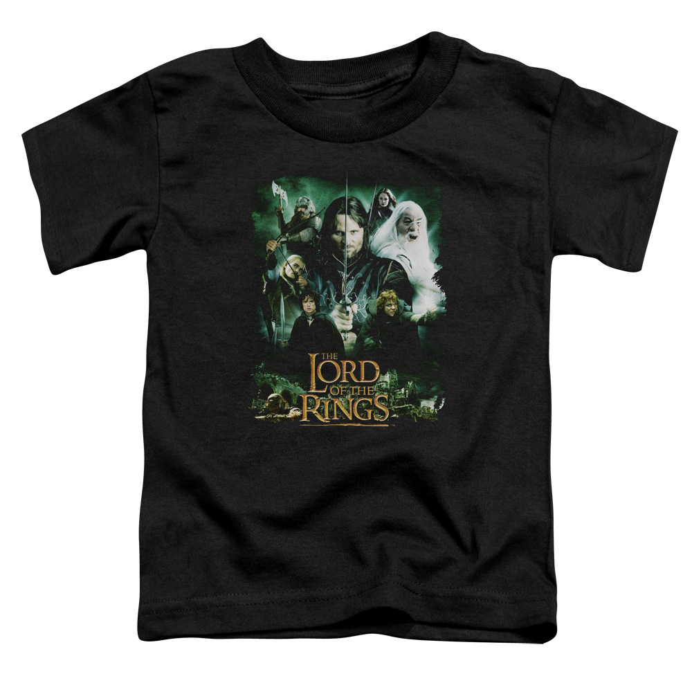 LOR1043-KT-1 Lord of The Rings Hero Group Toddler Short Sleeve T-Shirt, Black - Large 4T