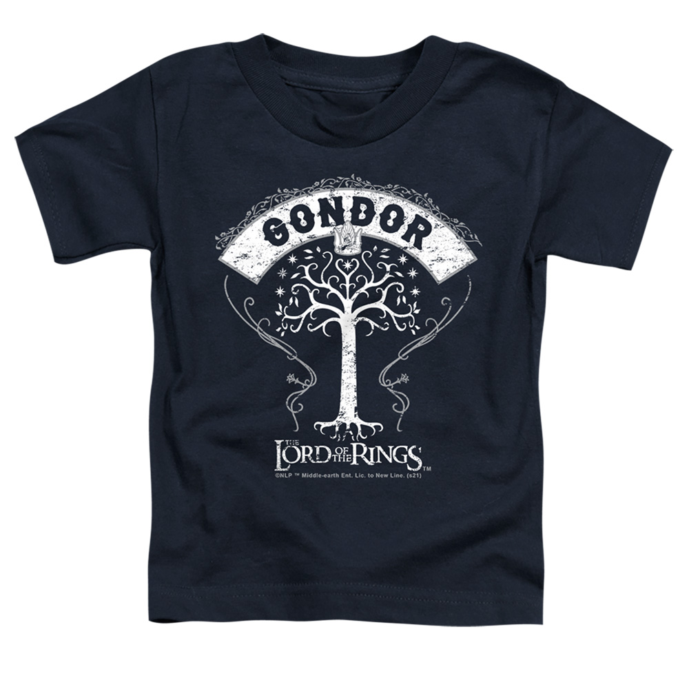 LOR1143-TT-2 Lord of The Rings Tree of Gondor Toddler Short Sleeve T-Shirt, Navy - Medium 3T