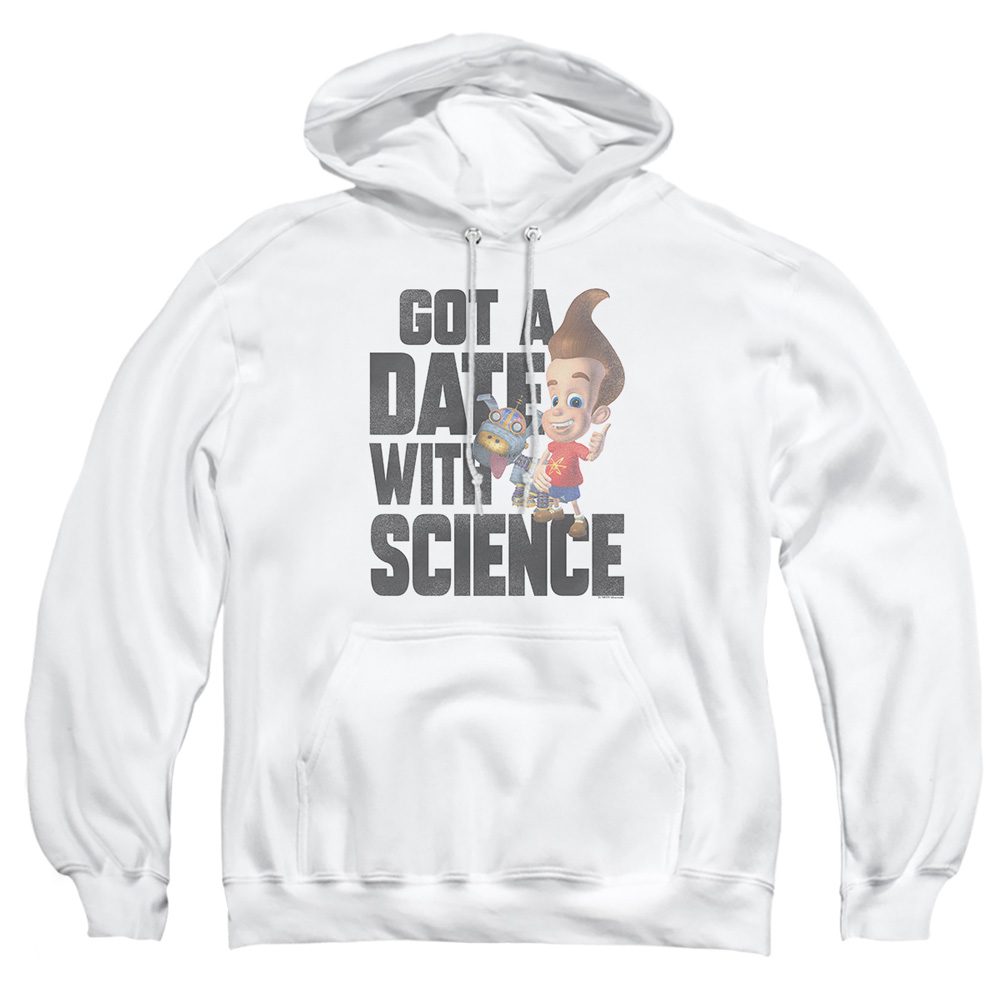 NICK793-AFTH-1 Jimmy Neutron Science Adult Pullover Hoodie, White - Small