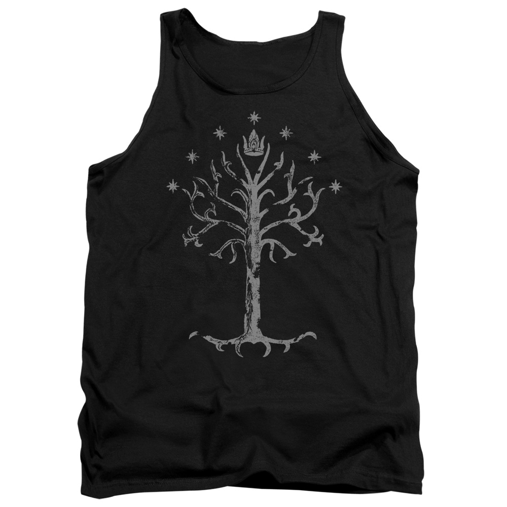 LOR3014C-TK-2 Lord of The Rings Tree of Gondor Adult Tank Top, Black - Medium