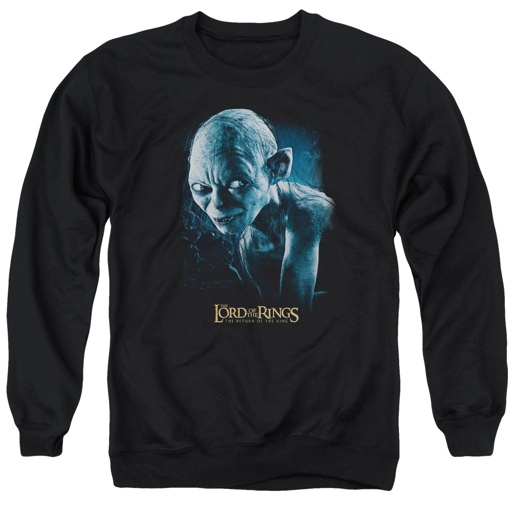 LOR3015-AS-5 Lord of The Rings Sneaking Adult Crewneck Sweatshirt, Black - 2X