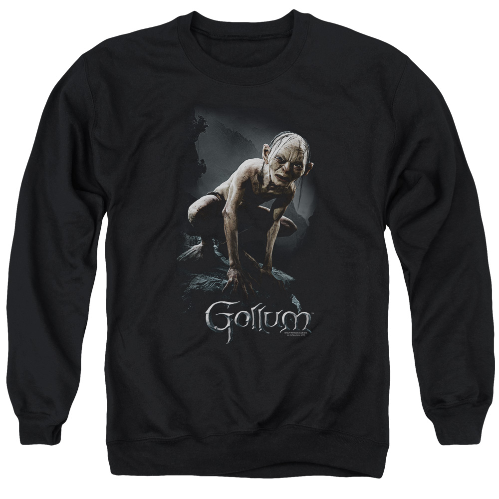 LOR3005-AS-6 Lord of The Rings Gollum Adult Crewneck Sweatshirt, Black - 3X