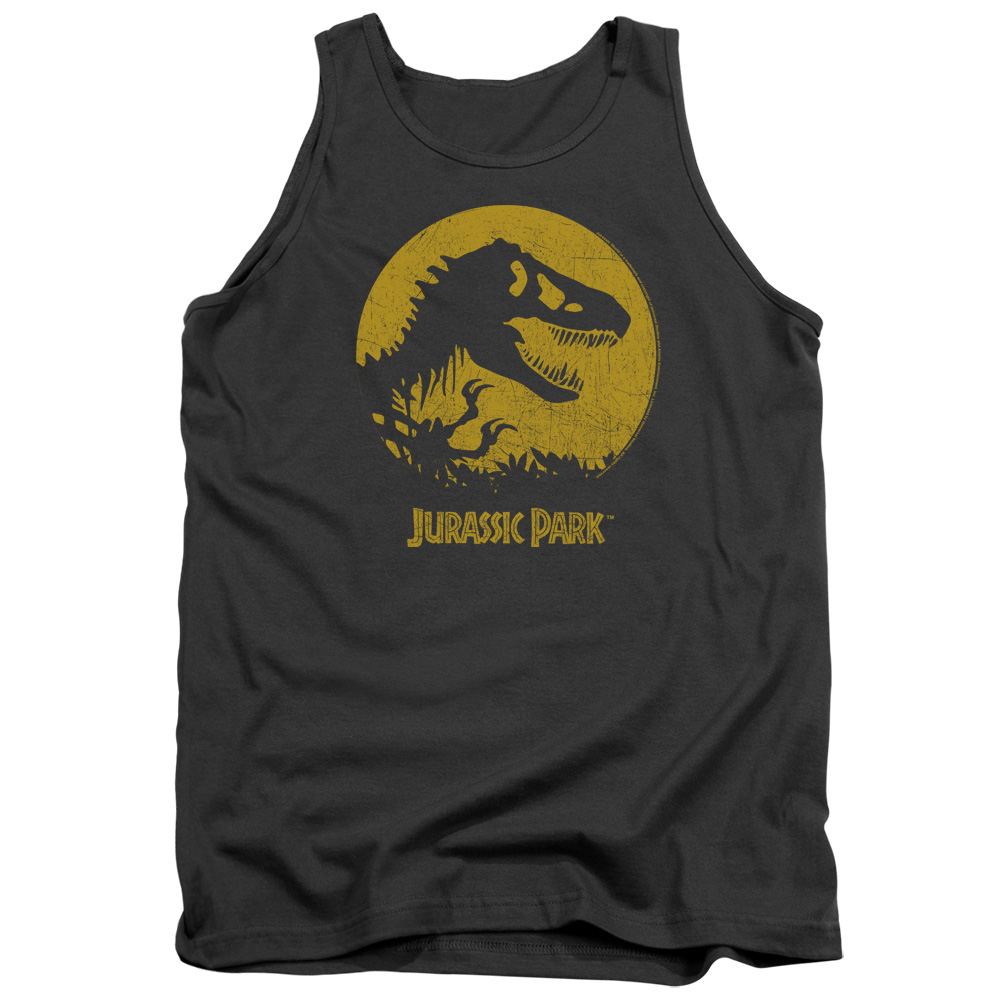 UNI1165B-TK-2 Jurassic Park T Rex Sphere Adult Tank Top, Charcoal - Medium
