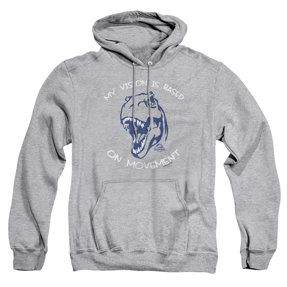 UNI521-AFTH-4 Jurassic Park My Vision Adult Pullover Hoodie, Athletic Heather - Extra Large