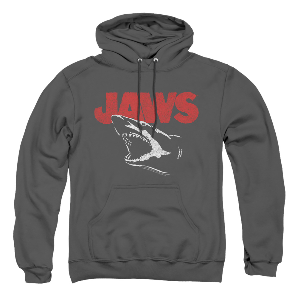UNI723-AFTH-4 Jaws Cracked Jaw Adult Pullover Hoodie, Charcoal - Extra Large