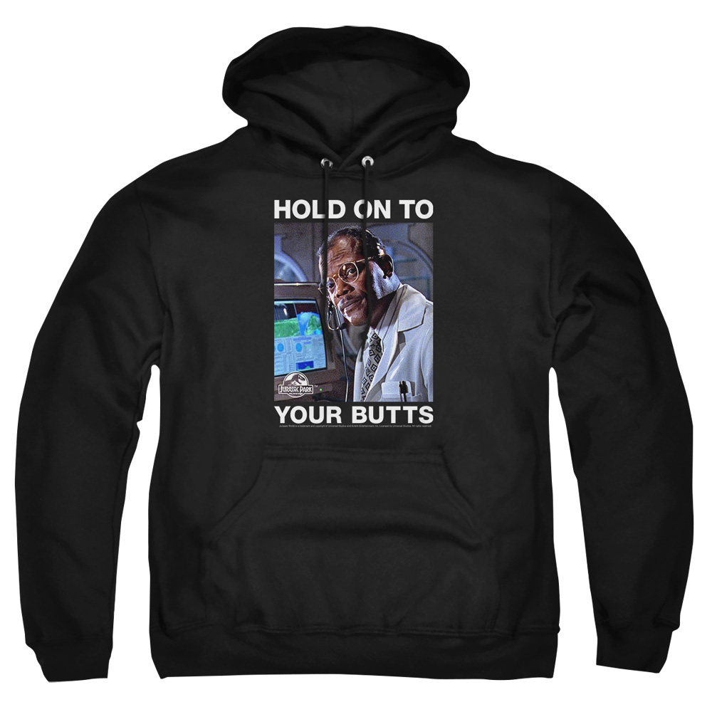 UNI1156-AFTH-2 Jurassic Park Hold On to Adult Pullover Hoodie, Black - Medium