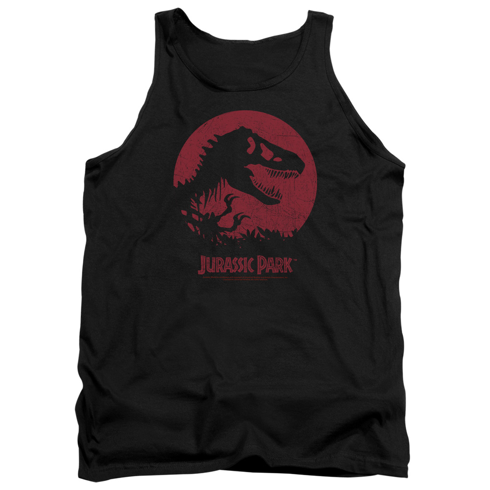 UNI1165-TK-2 Jurassic Park T-Rex Sphere Adult Tank Top, Black - Medium