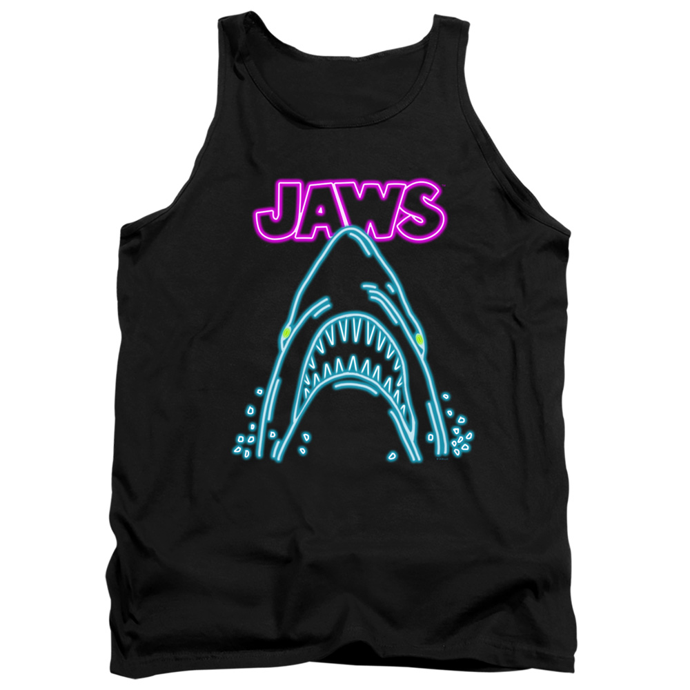UNI1713-TK-3 Jaws Neon Adult Tank Top, Black - Large