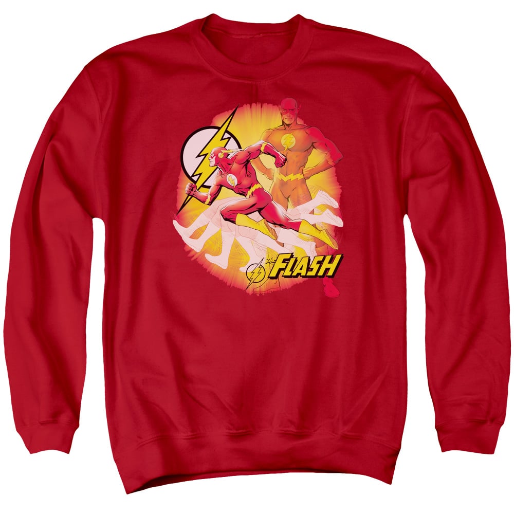 JLA193-AS-2 JLA Lightning Fast Adult Crewneck Sweatshirt, Red - Medium