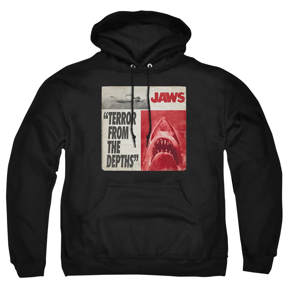 UNI903-AFTH-4 Jaws Terror Adult Pullover Hoodie, Black - Extra Large