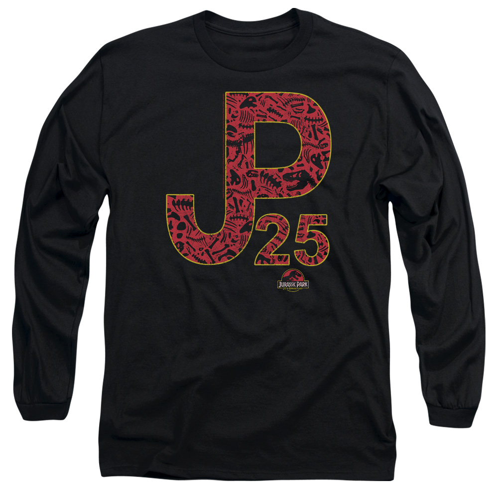 UNI1152-AL-6 Jurassic Park JP25 Adult Long Sleeve T-Shirt, Black - 3X