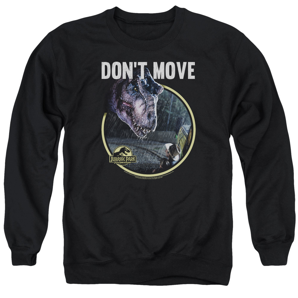 UNI1158-AS-2 Jurassic Park Dont Move Adult Crewneck Sweatshirt, Black - Medium