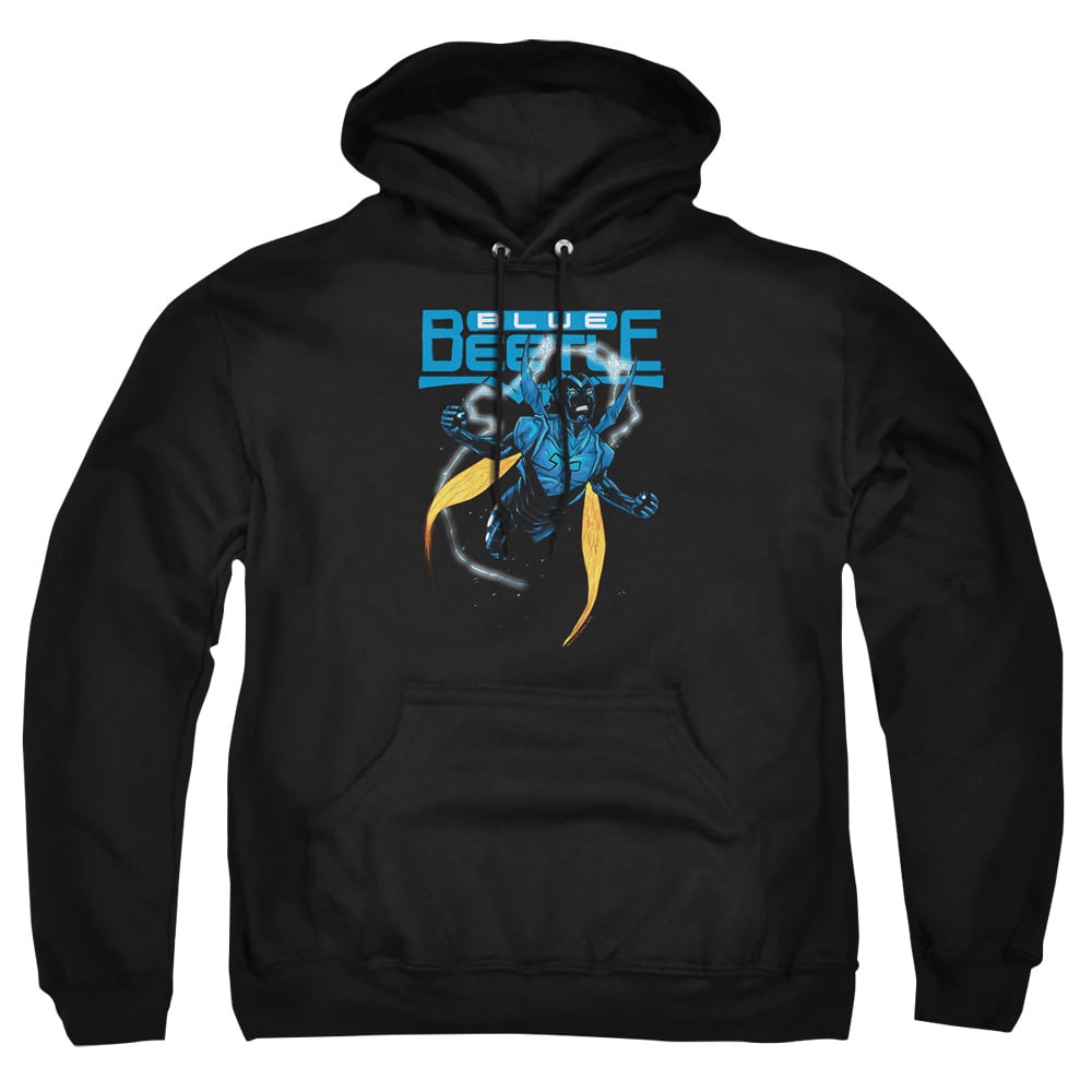 JLA698-AFTH-2 JLA Blue Beetle Adult Pullover Hoodie, Black - Medium