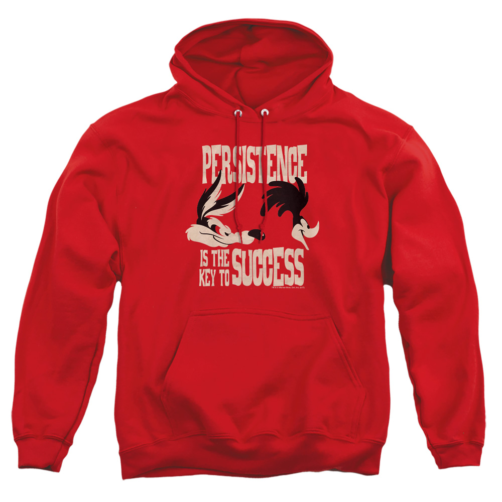 LT183-AFTH-1 Looney Tunes Persistence Adult Pullover Hoodie, Red - Small