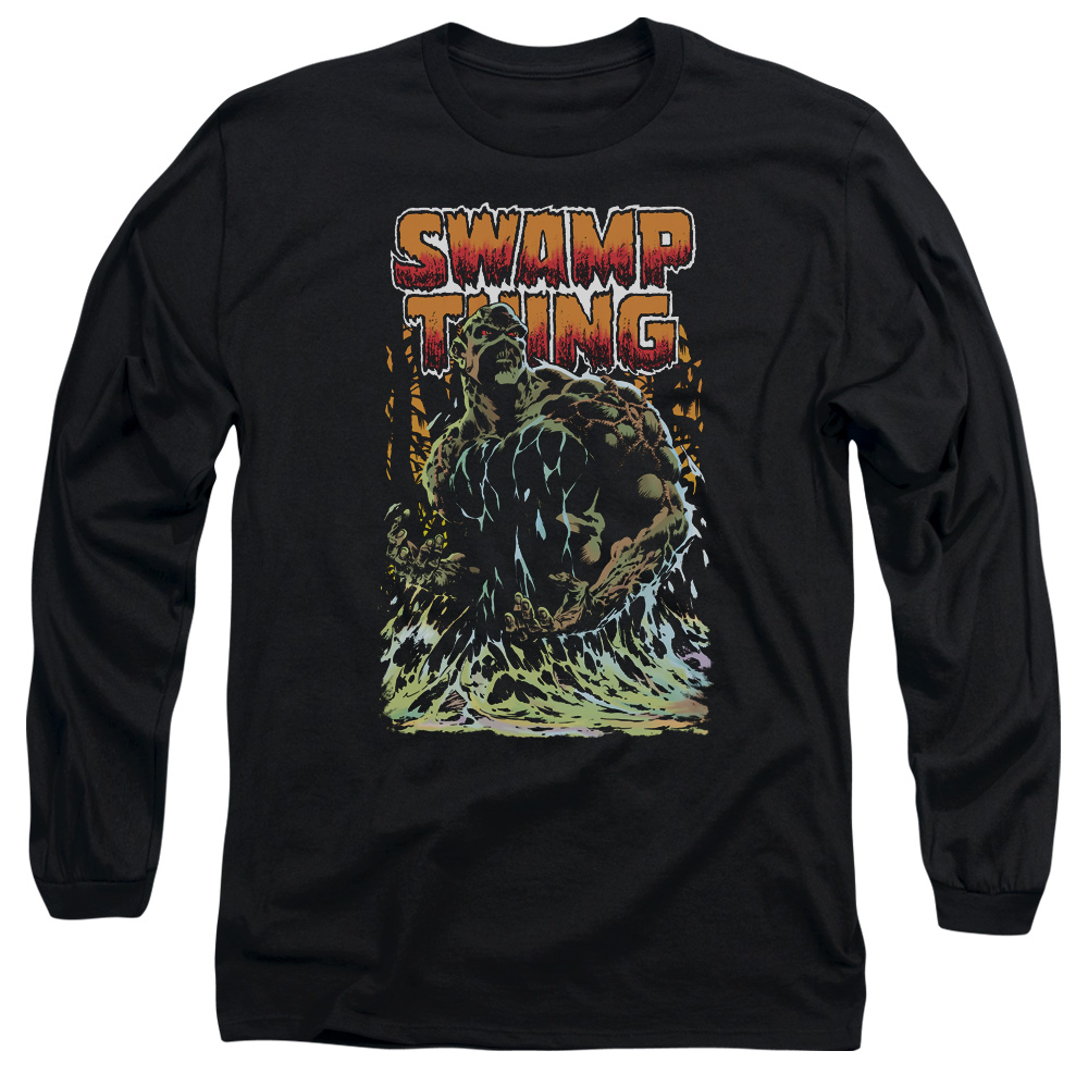 JLA694-AL-1 JLA Swamp Thing Adult Long Sleeve T-Shirt, Black - Small