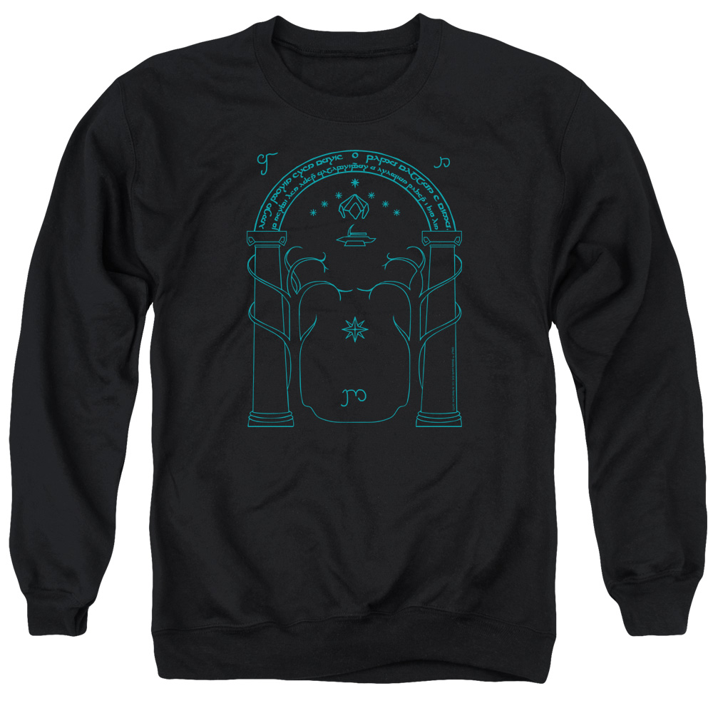 LOR1052-AS-5 Lord of The Rings Doors of Durin Adult Crewneck Sweatshirt, Black - 2X