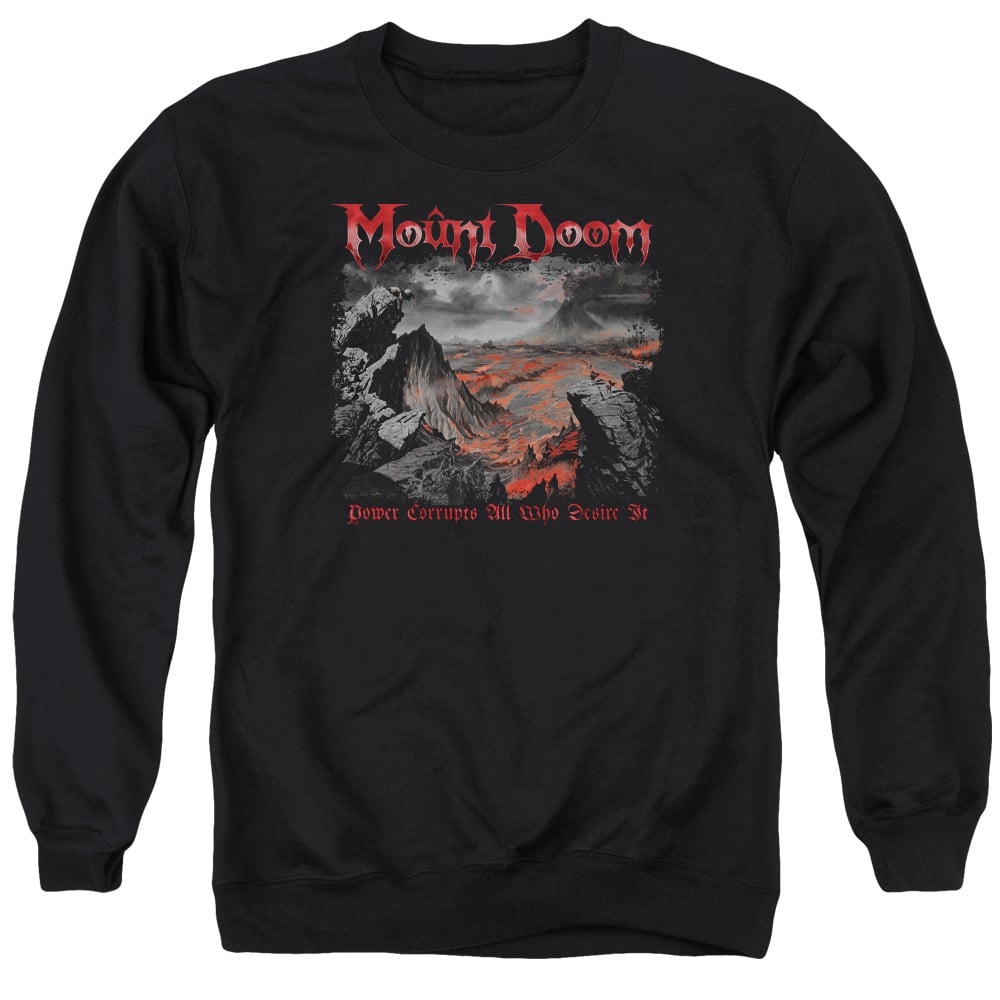 LOR1064-AS-5 Lord of The Rings Power Corrupts Adult Crewneck Sweatshirt, Black - 2X
