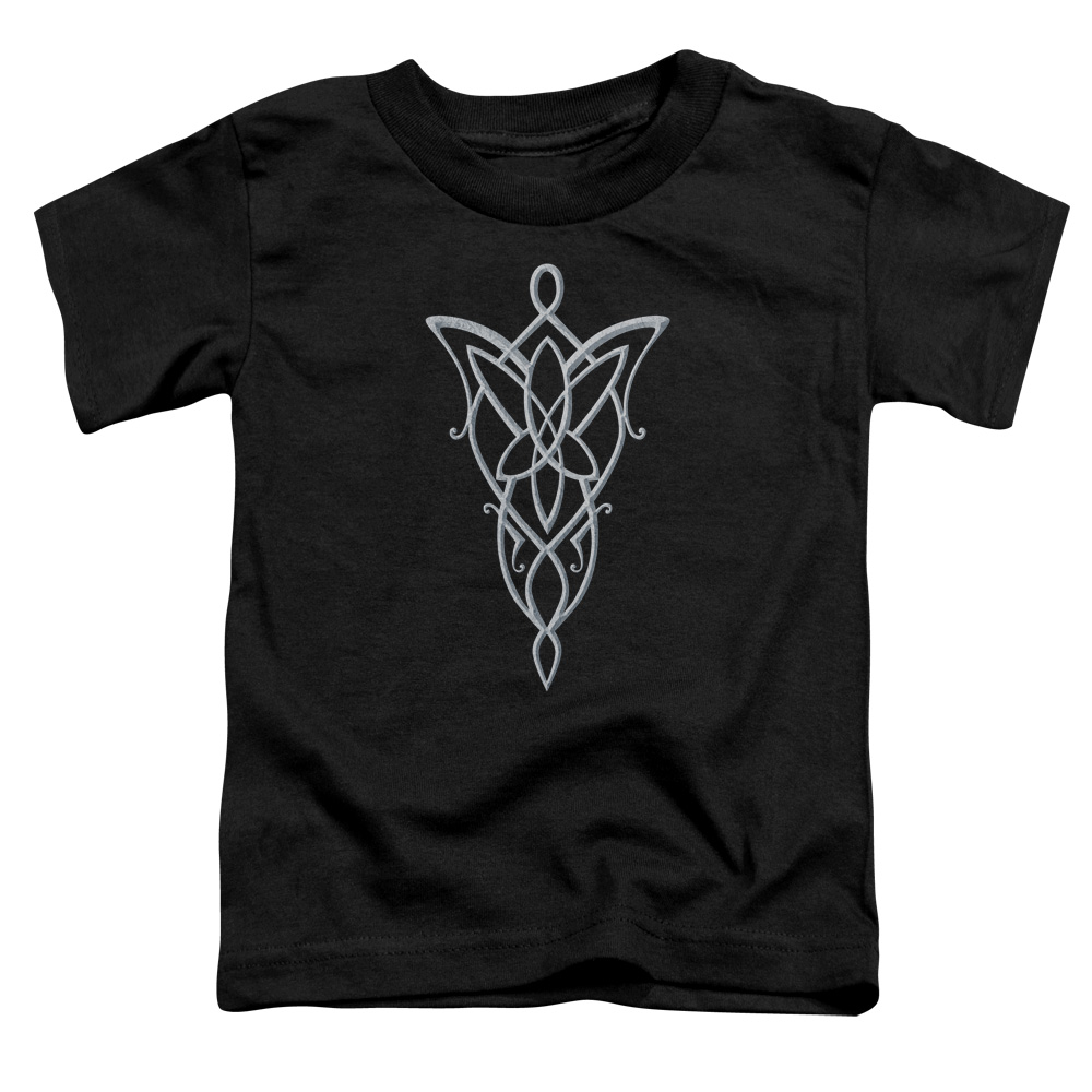 LOR1061-KT-1 Lord of The Rings Arwen Necklace Toddler Short Sleeve T-Shirt, Black - Large 4T