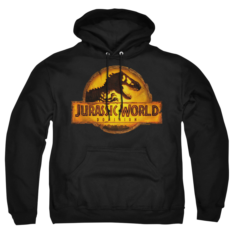 UNI2243-AFTH-2 Jurassic World Rendered Logo Adult Pullover Hoodie, Black - Medium
