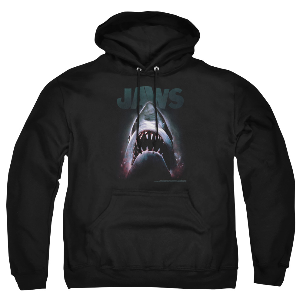 UNI352-AFTH-1 Jaws Terror In The Deep Adult Pullover Hoodie, Black - Small