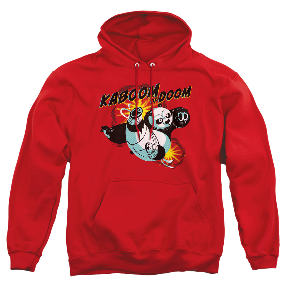 DRM196-AFTH-2 Kung Fu Panda Kaboom of Doom Adult Pullover Hoodie, Red - Medium