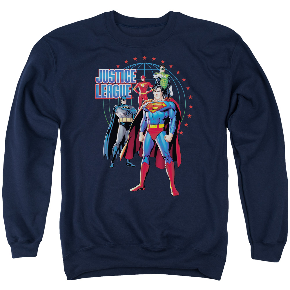 JLA113-AS-2 JLA Protectors Adult Crewneck Sweatshirt, Navy - Medium