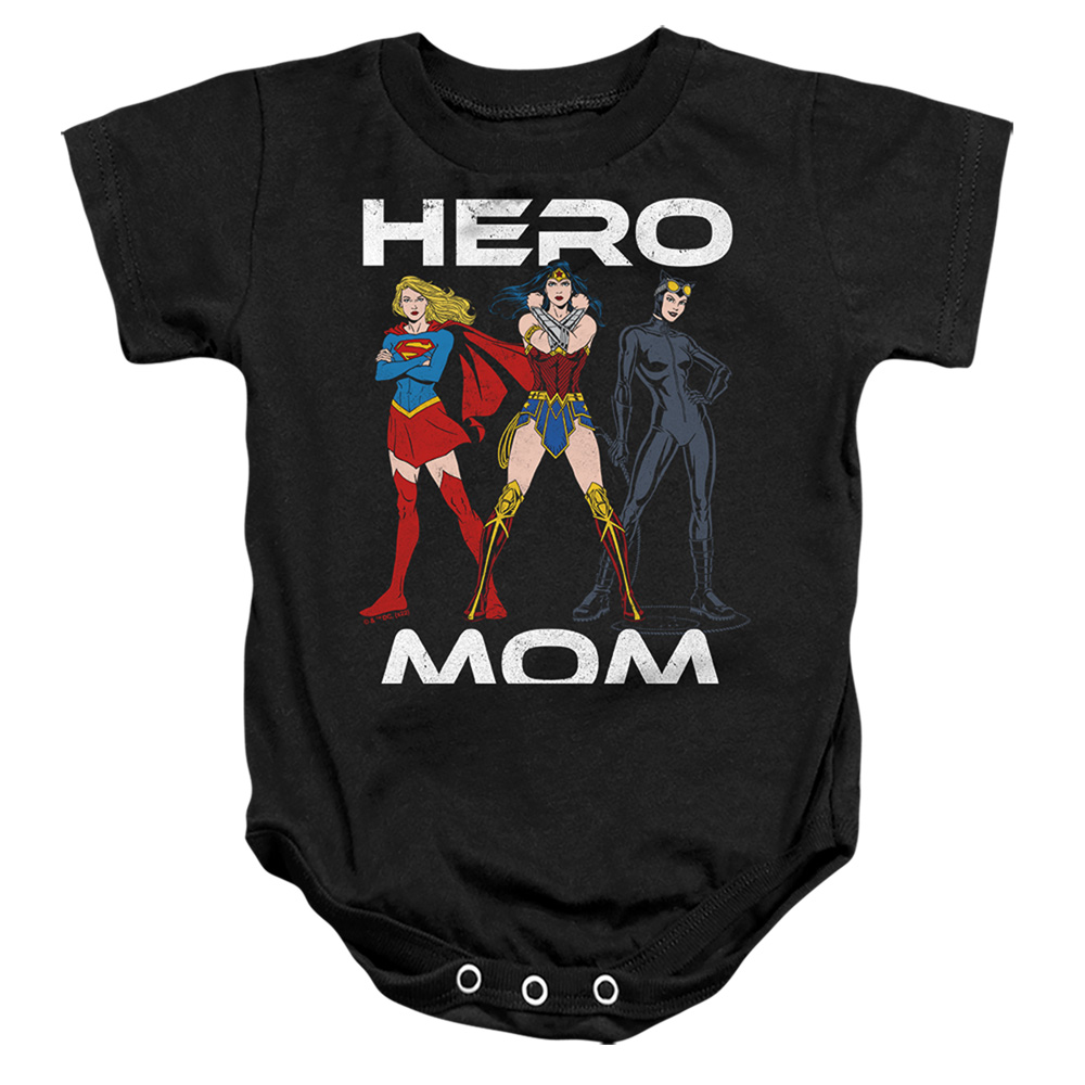 JLA1469-SS-2 Justice League Hero Mom Multi Infant Snapsuit, Black - Medium - 12 Month
