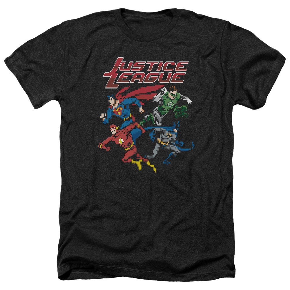 JLA434-HA-1 JLA Pixel League Adult Regular Fit Heather Short Sleeve T-Shirt, Charcoal - Small -  Trevco Sportswear