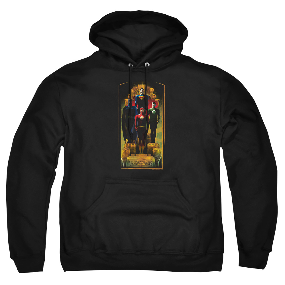 JLA368-AFTH-7 JLA Deco Adult Pullover Hoodie, Black - 4X