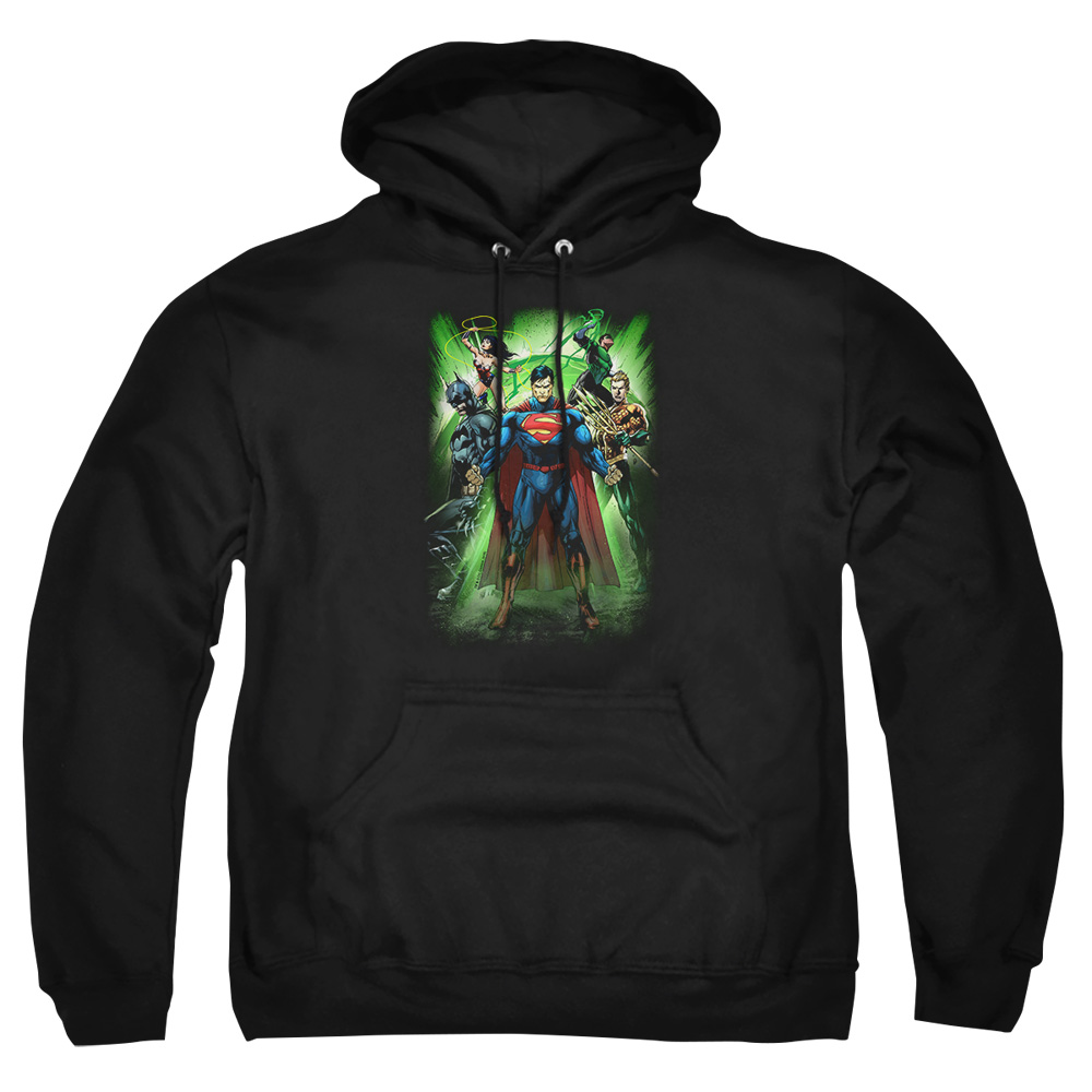 JLA516-AFTH-7 JLA Power Burst Adult Pullover Hoodie, Black - 4X