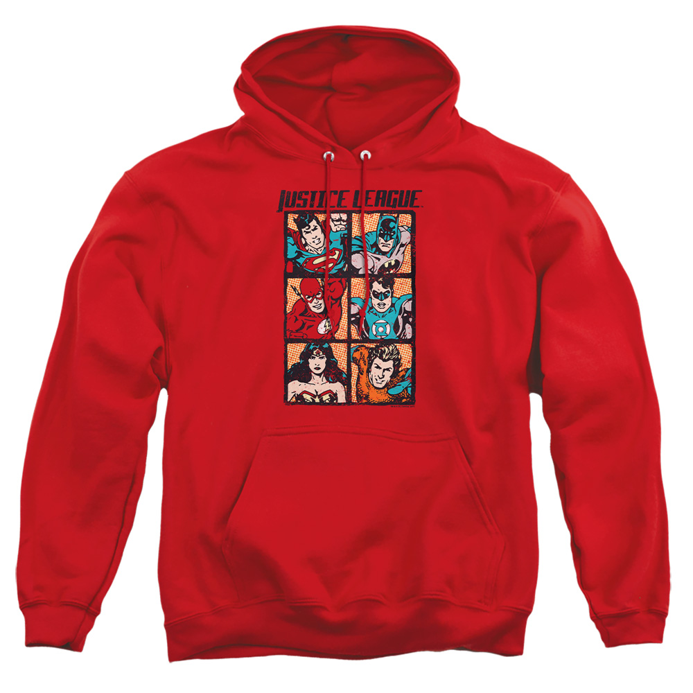 JLA577-AFTH-4 JLA Rough Panels Adult Pullover Hoodie, Red - Extra Large