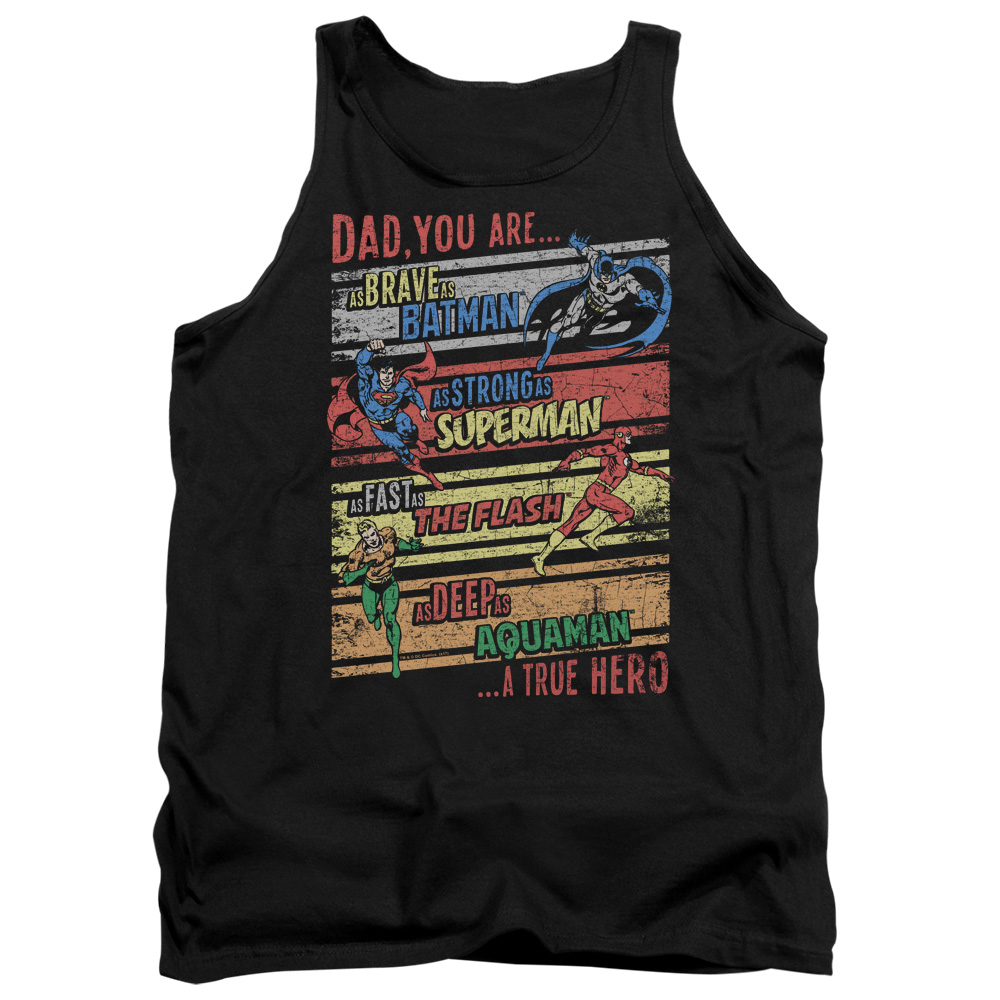 JLA812-TK-2 JLA A True Hero Adult Tank Top, Black - Medium