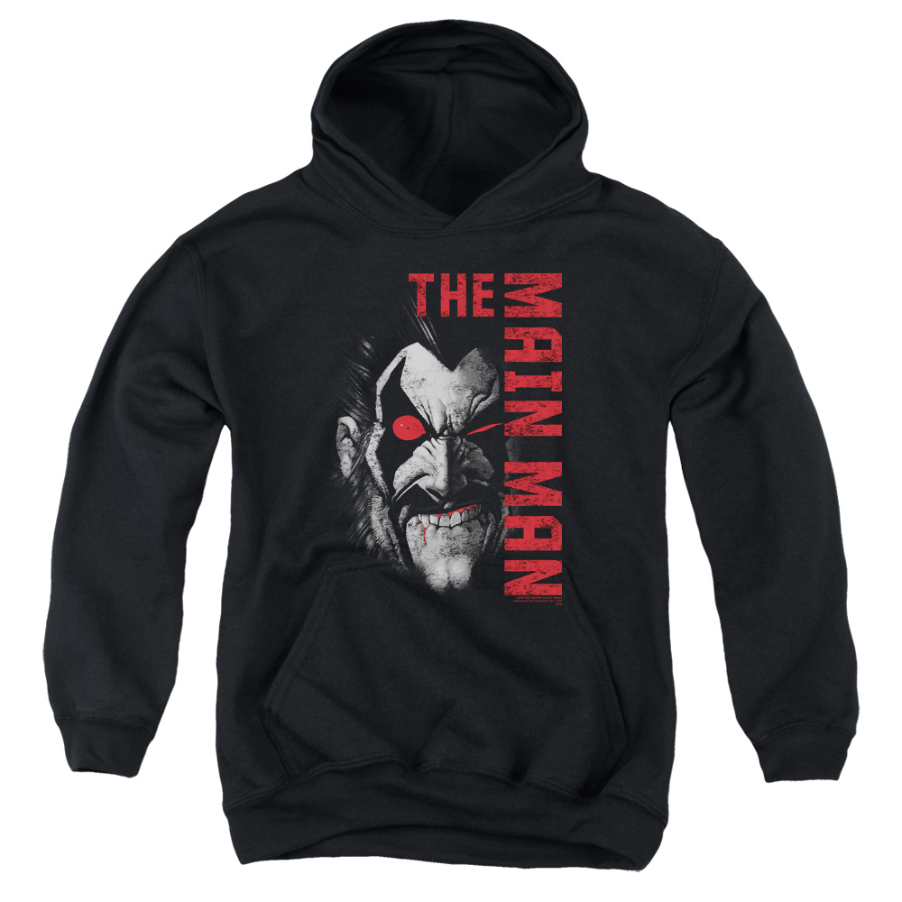 JLA862-YFTH-2 JLA Main Man Youth Hooded Sweatshirt, Black - Medium