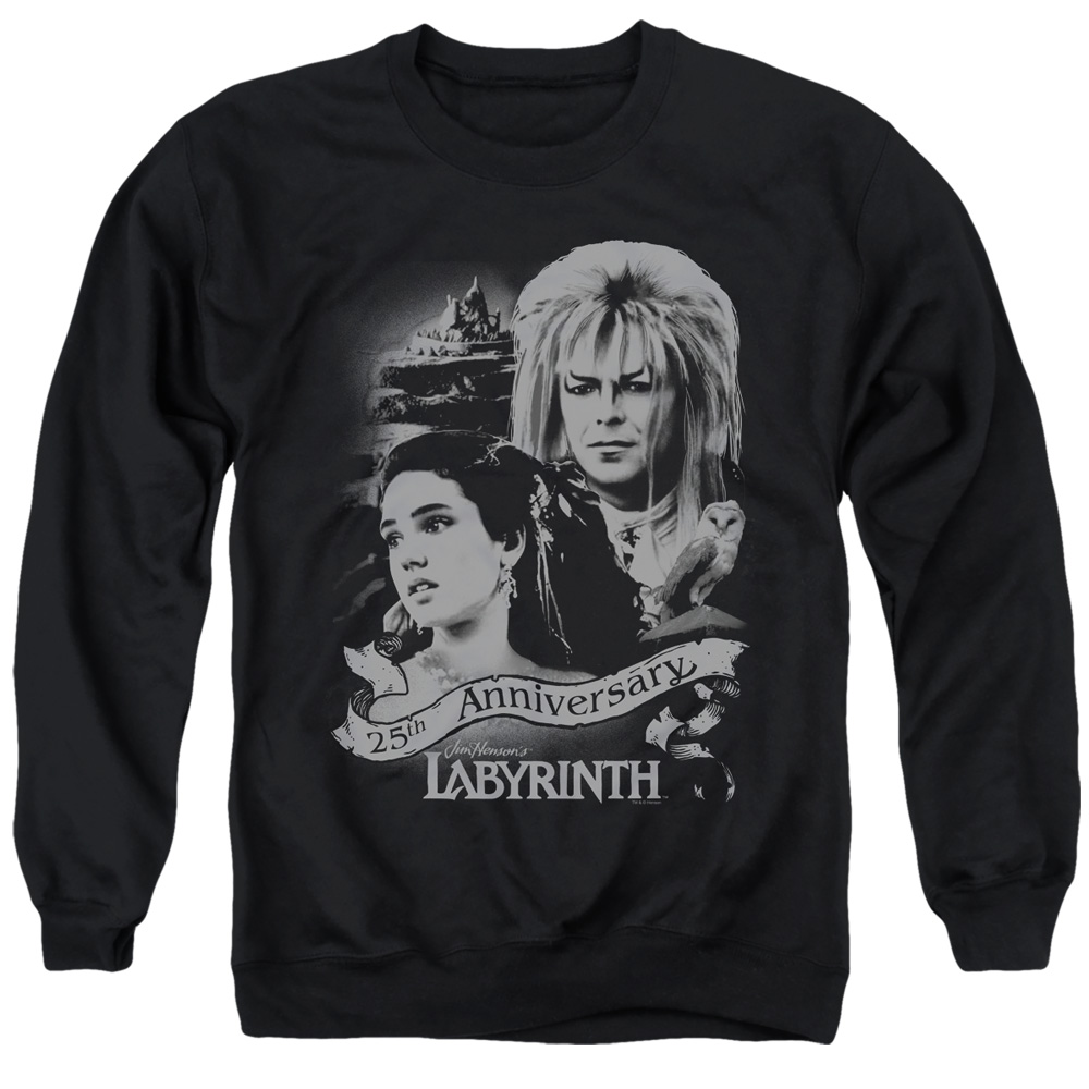 LAB136-AS-2 Labyrinth Anniversary Adult Crewneck Sweatshirt, Black - Medium
