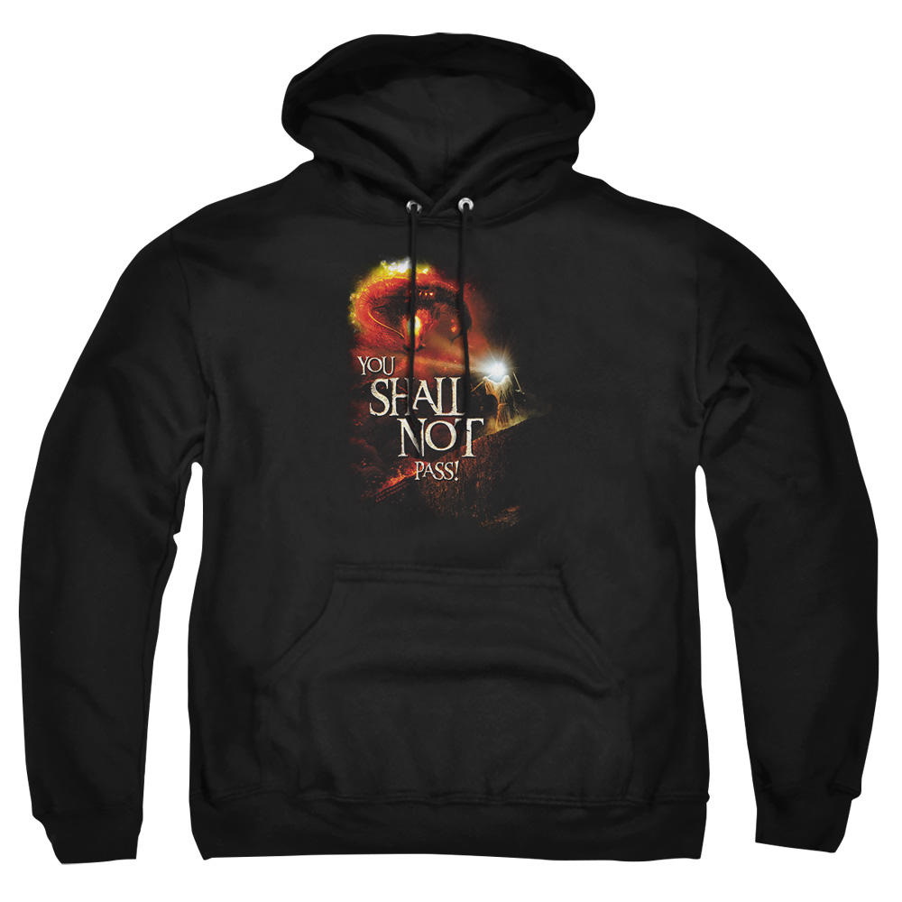 LOR1004-AFTH-7 Lord of The Rings You Shall Not Pass Adult Pullover Hoodie, Black - 4X
