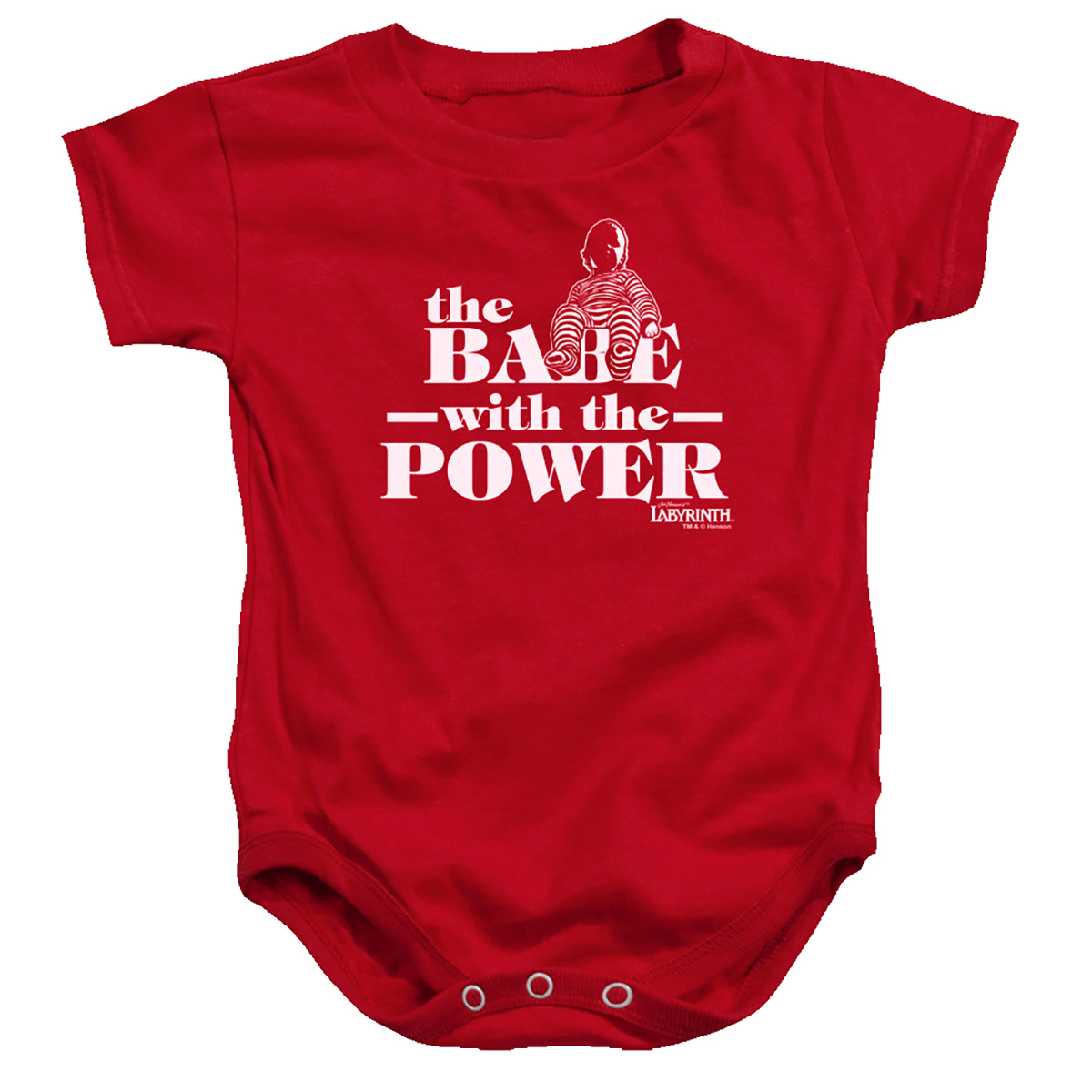 LAB167-SS-2 Labyrinth The Babe with The Power Infant Snapsuit, Red - Medium - 12 Month