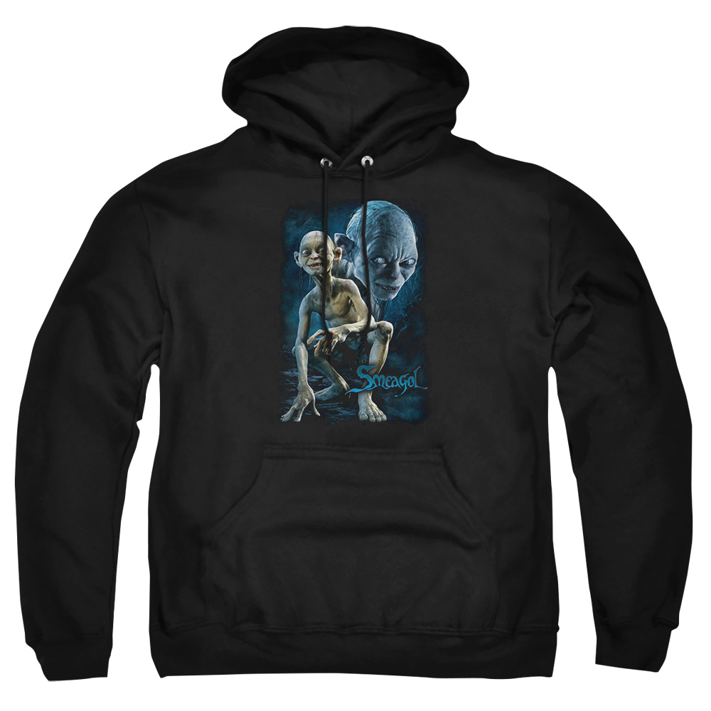 LOR3017-AFTH-8 Lord of The Rings Smeagol Adult Pullover Hoodie, Black - 5X
