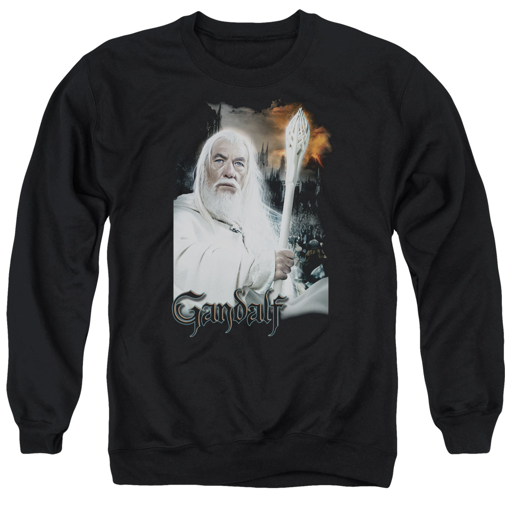 LOR3012-AS-4 Lord of The Rings Gandalf Adult Crewneck Sweatshirt, Black - Extra Large