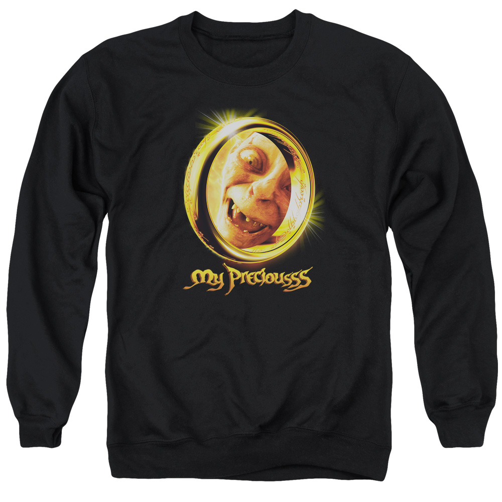 LOR3013-AS-1 Lord of The Rings My Precious Adult Crewneck Sweatshirt, Black - Small