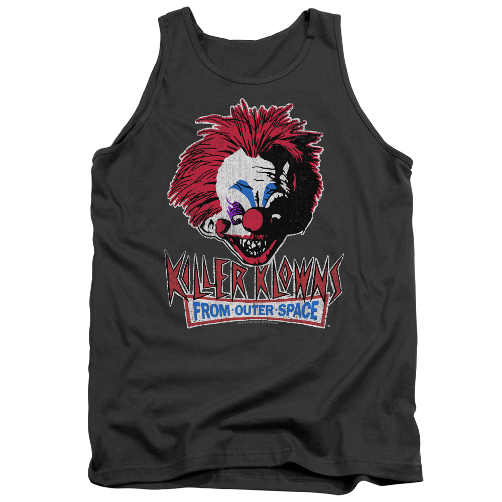 MGM331-TK-4 Killer Klowns From Outer Space Rough Clown Adult Tank Top, Charcoal - Extra Large