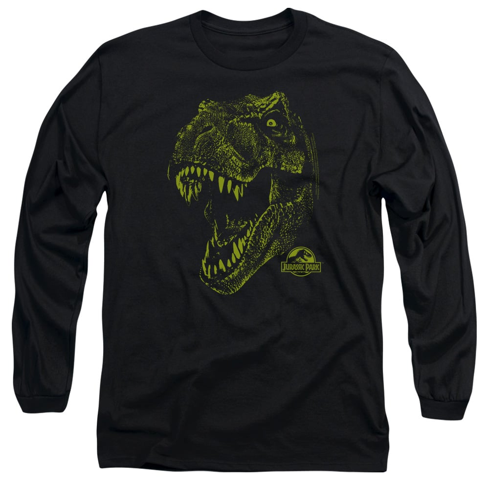 UNI178-AL-5 Jurassic Park Rex Mount Adult Long Sleeve T-Shirt, Black - 2X