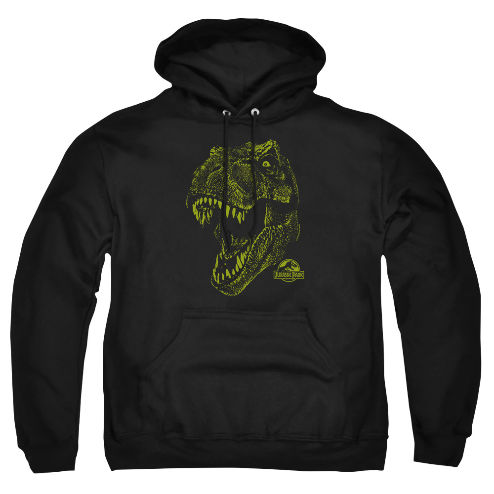 UNI178-AFTH-7 Jurassic Park Rex Mount Adult Pullover Hoodie, Black - 4X