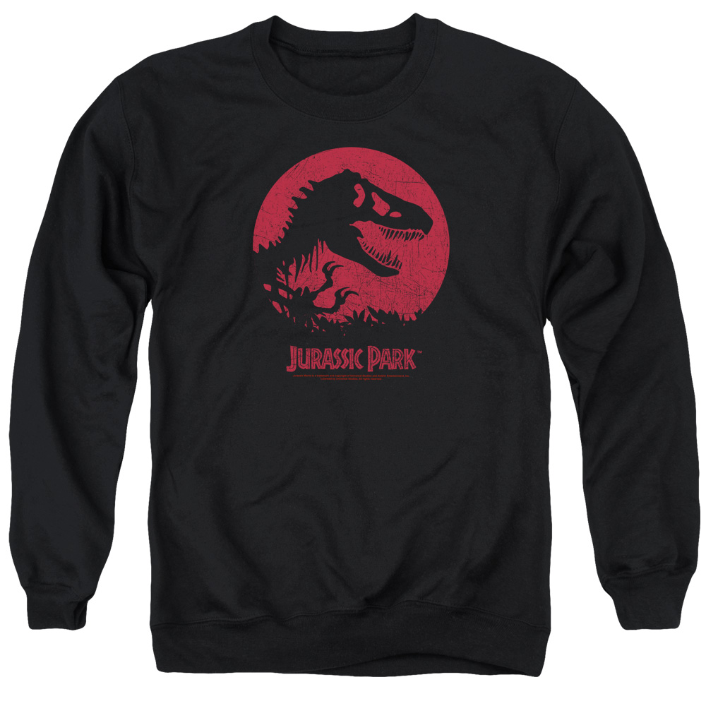 UNI1165-AS-2 Jurassic Park T-Rex Sphere Adult Crewneck Sweatshirt, Black - Medium