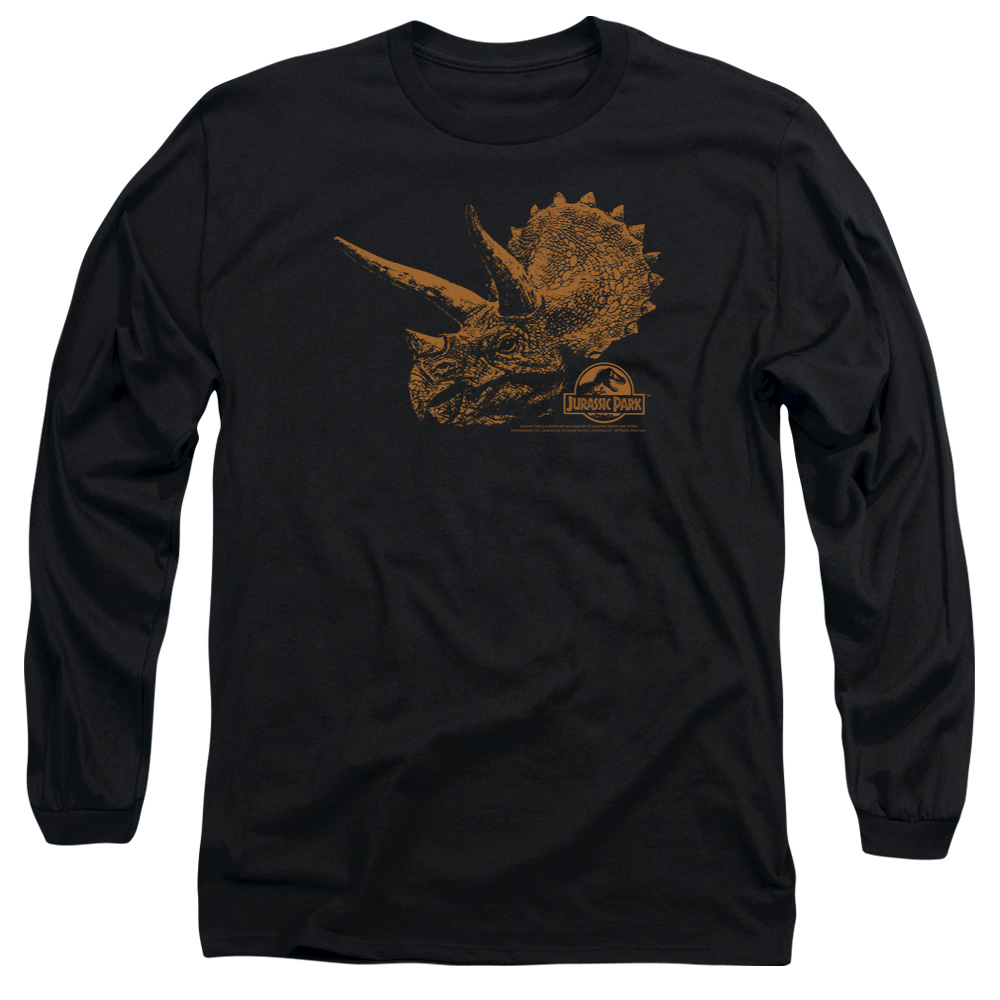 UNI179-AL-4 Jurassic Park Tri Mount Adult Long Sleeve T-Shirt, Black - Extra Large